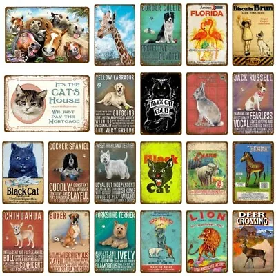 £9.99 • Buy Animal Themed Rusty Metal Signs Cats Dogs