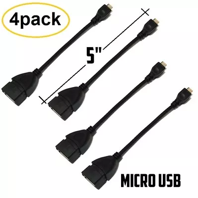 (4-pack) Premium Micro-USB Male To USB 2.0 Female Host OTG Adapter Cable - NEW • $6.99