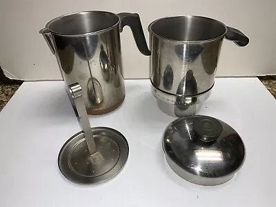 Vtg Revere Ware 1801 Drip Coffee Pot Stainless Copper Bottom 8 Cup • $45