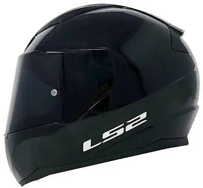 £59.99 • Buy Ls2 Ff353 Full Face Motorcycle Crash Helmet Gloss Black With Dark Tinted Visor