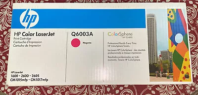 NEW Genuine HP Color LaserJet Q6003A Magenta Print Cartridge Exp 2007 • $40