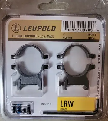 Leupold LRW 1  Medium Rings Matte 120974 Weaver NEW • $47.99