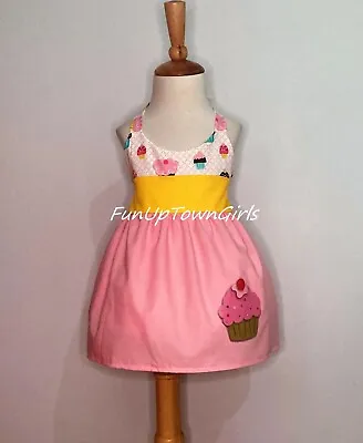 Girls Sweets Cupcakes Birthday Party Halter  Dress • $29.99