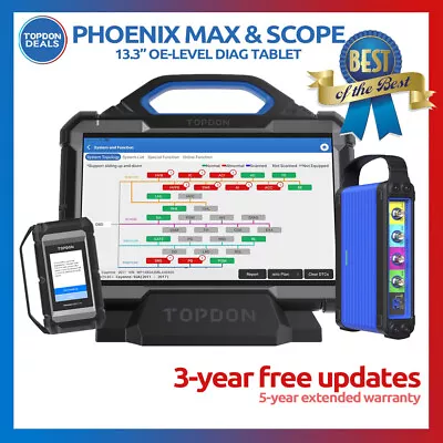 2024 NEW TOPDON Phoenix MAX Car Diagnostic Tool Auto OBD2 Scanner Key ECU Coding • $799