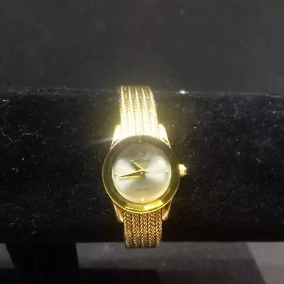 Vintage Oleg Cassini Watch Adjustable Gold Tone Band Diamond W1 • $26