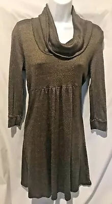 MICHAEL STARS Maternity Dress Shine Bronze Cowl Neck Brown #M392 Sz OS One Size • $20