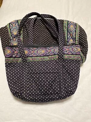 Vintage Vera Bradley Classic Navy Duffel Luggage Tote & Shoulder Bag Set Retired • $29.99