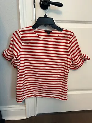 J.CREW Women's Red / White Stripe Pullover Top Size S Small • $12.99