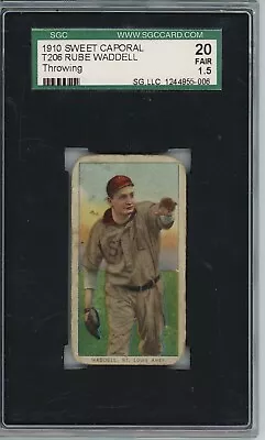 1910 Sweet Caporal T206 Rube Waddell Throwing Sgc 1.5 • $450