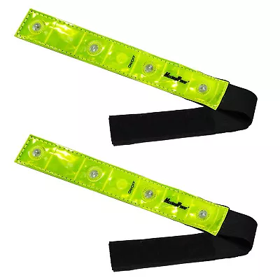 Refuelergy 2-Pack Roadside Safety Running Reflective ARMBANDS Blinking LED Light • $9.88