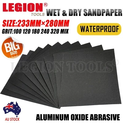 Wet Dry Sandpaper Sanding Paper Abrasive Sheet 100 To 320 Grit Waterproof Mixed  • $3.55