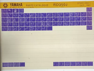 Yamaha Genuine Parts Microfiche 1982 RD350J RD350LC • $10