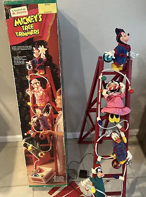 Mr Christmas Disney Mickeys Tree Trimmers Animated Display Ladder 94 PLS READ • $145