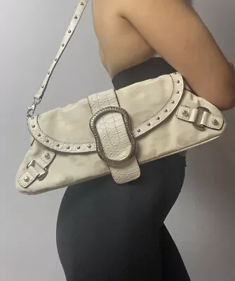 Vintage Guess Bag Vintage 2000s Y2k Shoulder Bag Cream Magnetic Closure Rare • $80