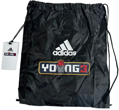 $10 • Buy Adidas YOUNG3 Sackpack Backpack Black Red Drawstring SPORT GYM W/ Matching Towel