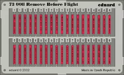 EDUARD MODELS 1/72 Aircraft- Remove Before Flight Tags Painted  EDU73008 • $9.95