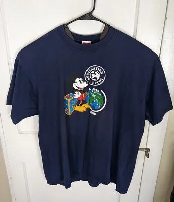 Vintage 90s Mickey Inc. Destination Epcot Mickey Tshirt 2XL USA Made Cartoon  • $55