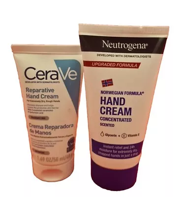 CeraVe Reparative Hand Cream 50ml Plus Neutrogena Hand Cream Glycerin Vitamin E • $27.21