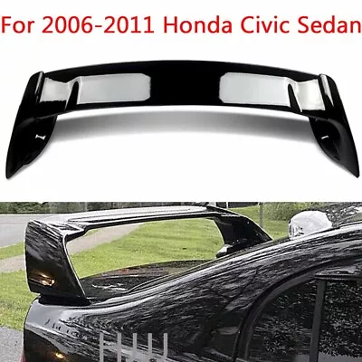 Fits 06-11 Honda Civic 2DR Coupe Glossy Black Mugen Style RR Trunk Wing Spoiler • $78.16