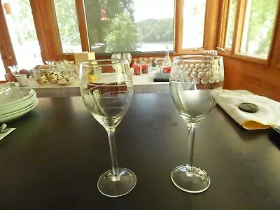 Pair Of 2 Mikasa Cheers White Wine Glasses Variety Of Designs Excellent Cond • $28