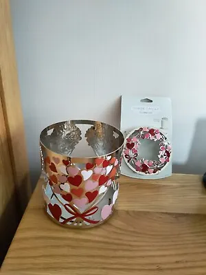 Yankee Candle BOUQUET OF HEARTS JAR CANDLE HOLDER & ILLUMA LID U.S.  2024 LAST 1 • £40.99