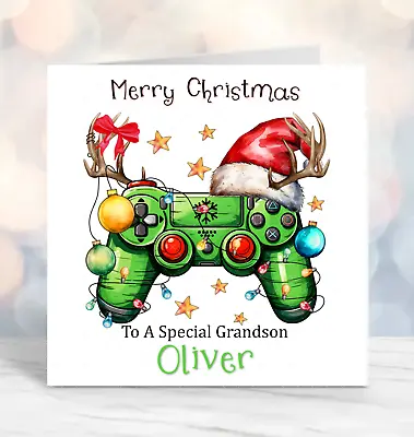 Personalised Christmas Card Gaming Controler Boys Son Grandson Girls Daughter • £2.99