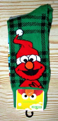 Mens Sesame Street Christmas Elmo Cookie Monster 2 Pair Pack Crew Socks • $10.90