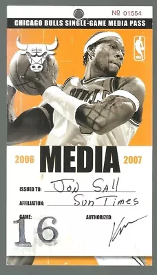 2006  BULLS V CAVALIERS  MEDIA PASS  EX/MT+  JON SALL FIND  LeBRON JAMES  33 PTS • $14.99