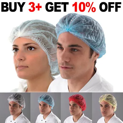 100 Disposable Mob Caps Elasticated Hair Nets Spray Tanning Cap Catering Food • £59.99