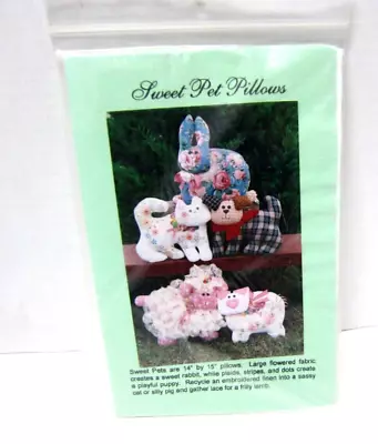 $4.95 • Buy Sweet Pet Pillows Sewing Patterns Puppy Dog Cat Pig Lamb Rabbit New
