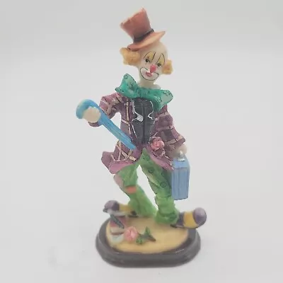 Vintage K's Collection Clown Figurine Holding Suitcase 6  Tall Top Hat • $18.80