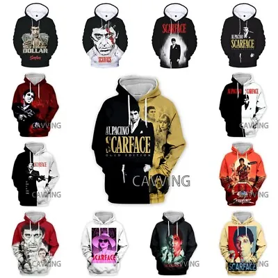 Al Pacino Scarface Tony Montana Hooded Hoodies Sweatshirt Pullover Jumper Tops • £13.19