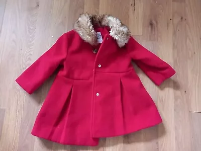 Baby Girls Coat 9-12 Months Red F&F • £8