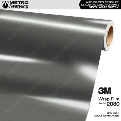 3M 2080 Gloss Anthracite Vinyl Vehicle Car Wrap Decal Film Sheet Roll | G201 • $4.95