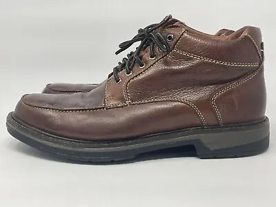 Johnston & Murphy Rutledge Moc Toe Waterproof Brown Leather Boots Mens Size 10.5 • $39.99