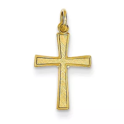 $49.44 • Buy 14K Yellow Gold Cross Charm Pendant