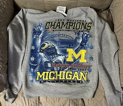 Michigan FOOTBALL 1998 Rose Bowl 1997 Champions Sweatshirt Vintage Medium Youth • $75