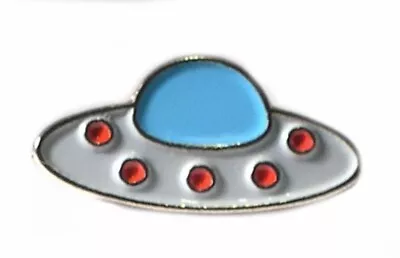 UFO Flying Saucer Metal Enamel Pin Badge Alien Interplanetary Time Warp Travel • £2.94