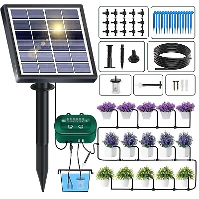 £24 • Buy Solar Drip Irrigation System Kit With Timer,Automatic Watering System Anti-sipho