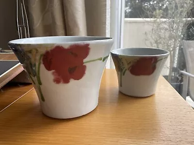 JANICE TCHALENKO DARTINGTON POTTERY POPPY DESIGN PLANTER Priced Individually • £17.85