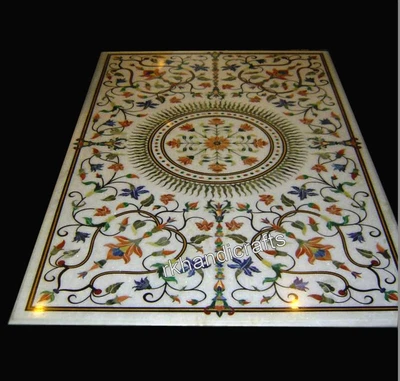 £1539.06 • Buy 24 X 48 Inches Marble Dinette Table Top Multicolor Stone Inlay Work Office Table