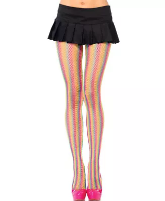 Brand New Rainbow Fishnet Pantyhose Tights Leg Avenue 9970 • $15.99