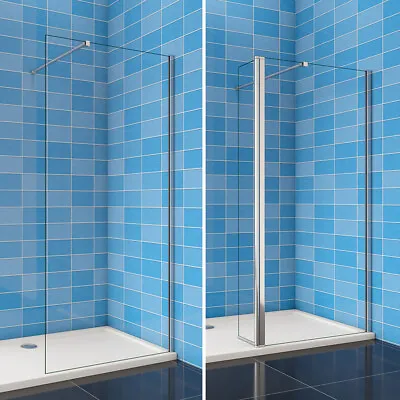 Wet Room Shower Screen With Flipper Walk In Enclosure 8mm NANO Easy Clean Glass • £79.86