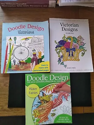 3 X Doodle Design Colour Books • £4.25