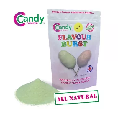 Candy Chemistry ALL NATURAL Apple Flavour Burst Cotton Candy Floss Sugar • £4.99