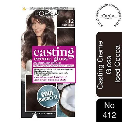 £8.99 • Buy L'Oreal Paris Casting Creme Gloss Semi Permanent Hair Dye, 412 Iced Cocoa