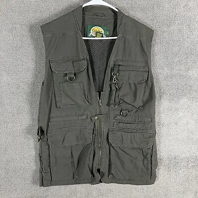 Cabelas Hunting Fishing Vest Mens Size Large Sleeveless Solid Gray • $9.48