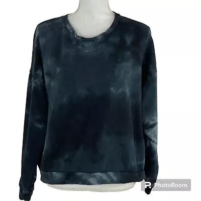 ALL FENIX Anthropologie Aryah Sweatshirt Size M Acid Wash Tie Dye Cotton Blue • £29.88