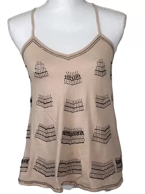 EXPRESS Women  Beaded Sequin Beige Crop Top Tank Sz XS • $10