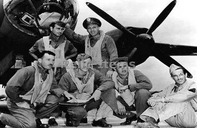 WW2 Picture Photo US Air Force Lt J. Muri And Crew With B26 Marauder Midway 1400 • $5.90